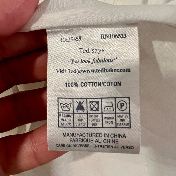 Ted Baker London White Dress. Size 1 - Picture 7 of 10